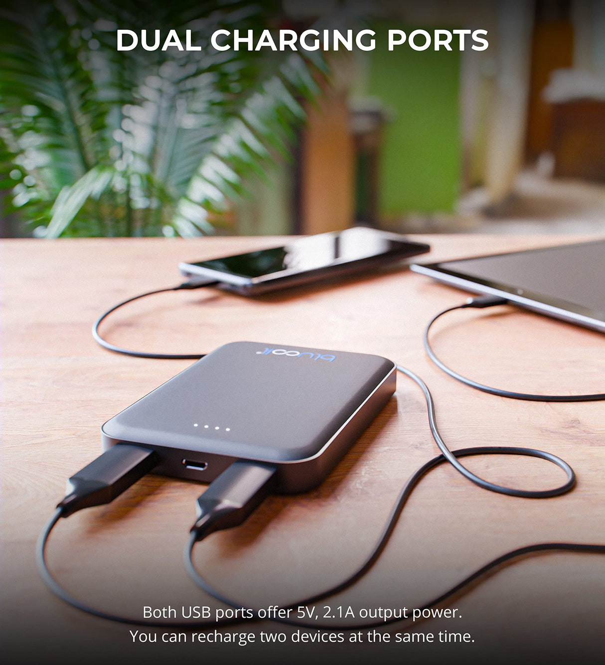 blucoil 5000mAh Portable Power Bank for Smartphones, Tablets, Digital Cameras, MP3/MP4 Players, Headphones, and Game Consoles