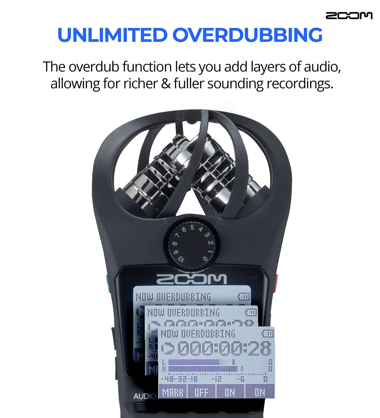 Zoom H1N Handy Recorder Bundle with 32GB Class 10 MicroSD Card, Samson SR350 Headphones, Blucoil 6' 3.5mm Extension Cable, 4 AAA Batteries, Mic Furry Windscreen, and Table Top Camera Tripod