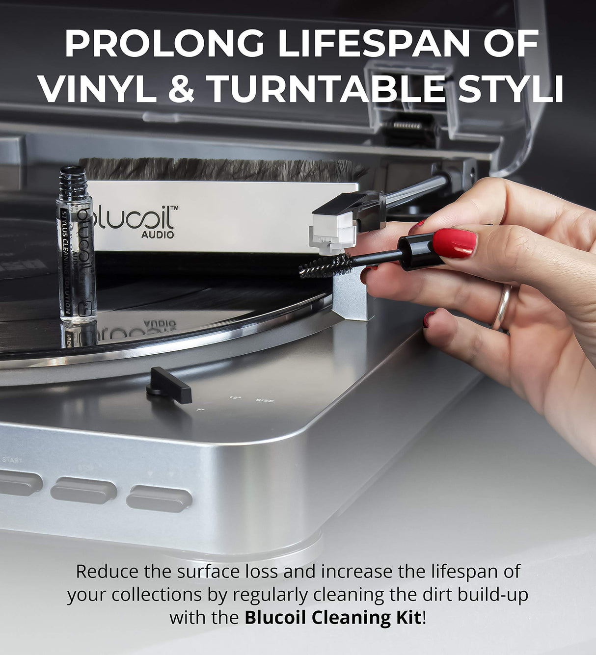 Audio Technica AT-LP60XBT-RD Fully Automatic Belt-Drive Stereo Turntable with Bluetooth (Red/Black) Bundle with Blucoil Vinyl Cleaning Kit, 12" Turntable Slipmat, and 2X LP Inner Sleeves