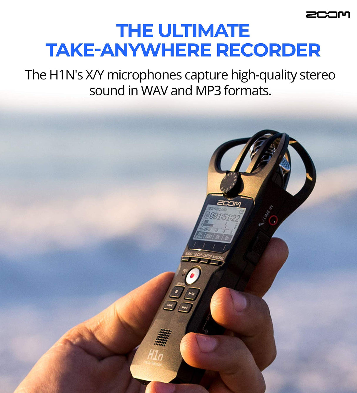 Zoom H1N Handy Recorder Bundle with 32GB Class 10 MicroSD Card, Samson SR350 Headphones, Blucoil 6' 3.5mm Extension Cable, 4 AAA Batteries, Mic Furry Windscreen, and Table Top Camera Tripod