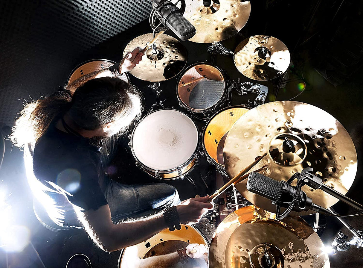 Audio Technica AT4040 Cardioid Condenser Microphone Bundle with Behringer U-PHORIA UM2 USB Audio Interface for Windows & Mac, Blucoil 10-FT Balanced XLR Cable, Pop Filter Windscreen, and 5x Cable Ties