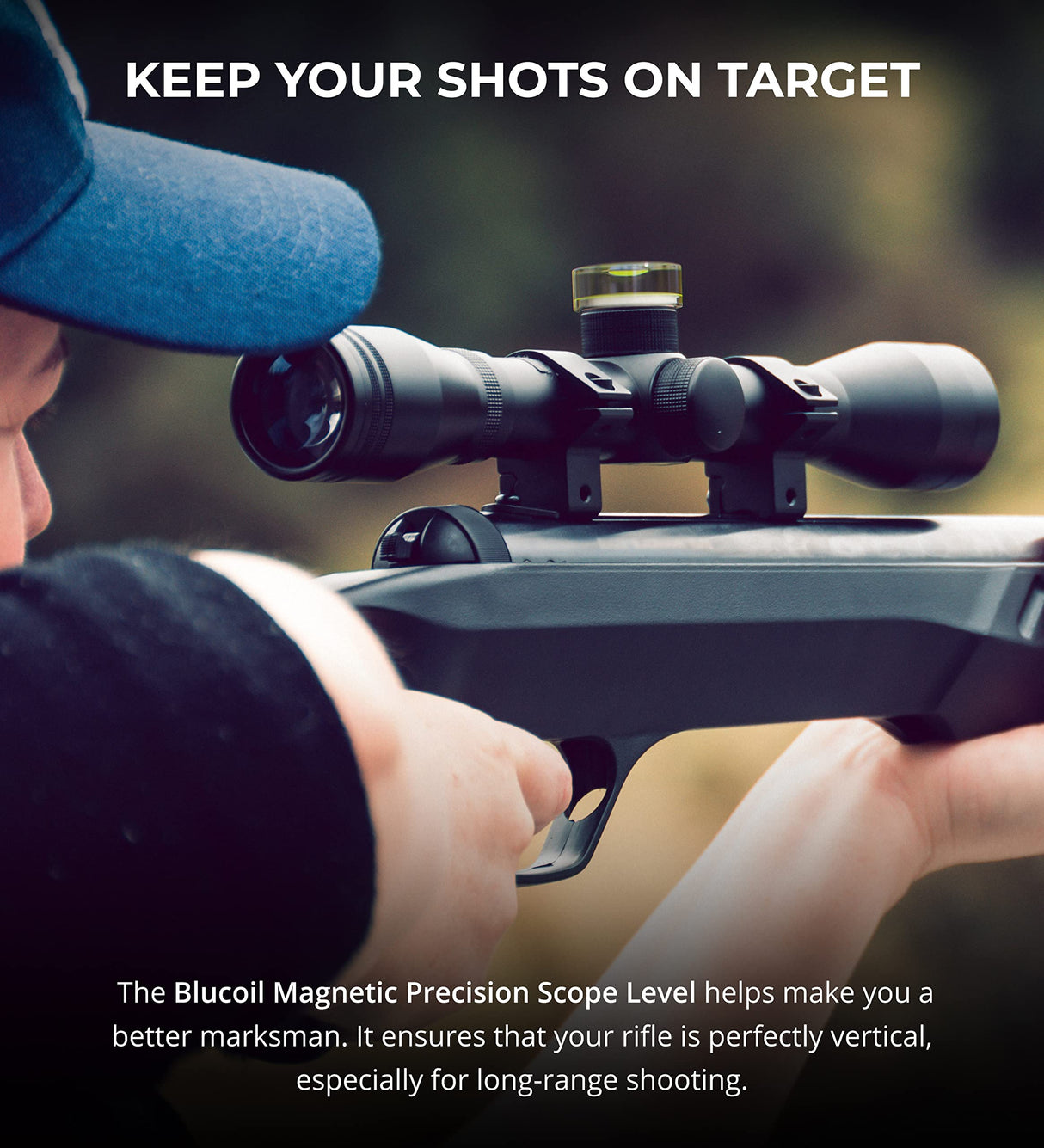 Blucoil 1.26" x 0.47" Magnetic Precision Scope Level with Waterproof Finish for Hunting, Shooting, Tactical Sport, and Leveling Rifle Scope, Camera Tripod Stand, Power Tools, RV, Trailer, Turntable