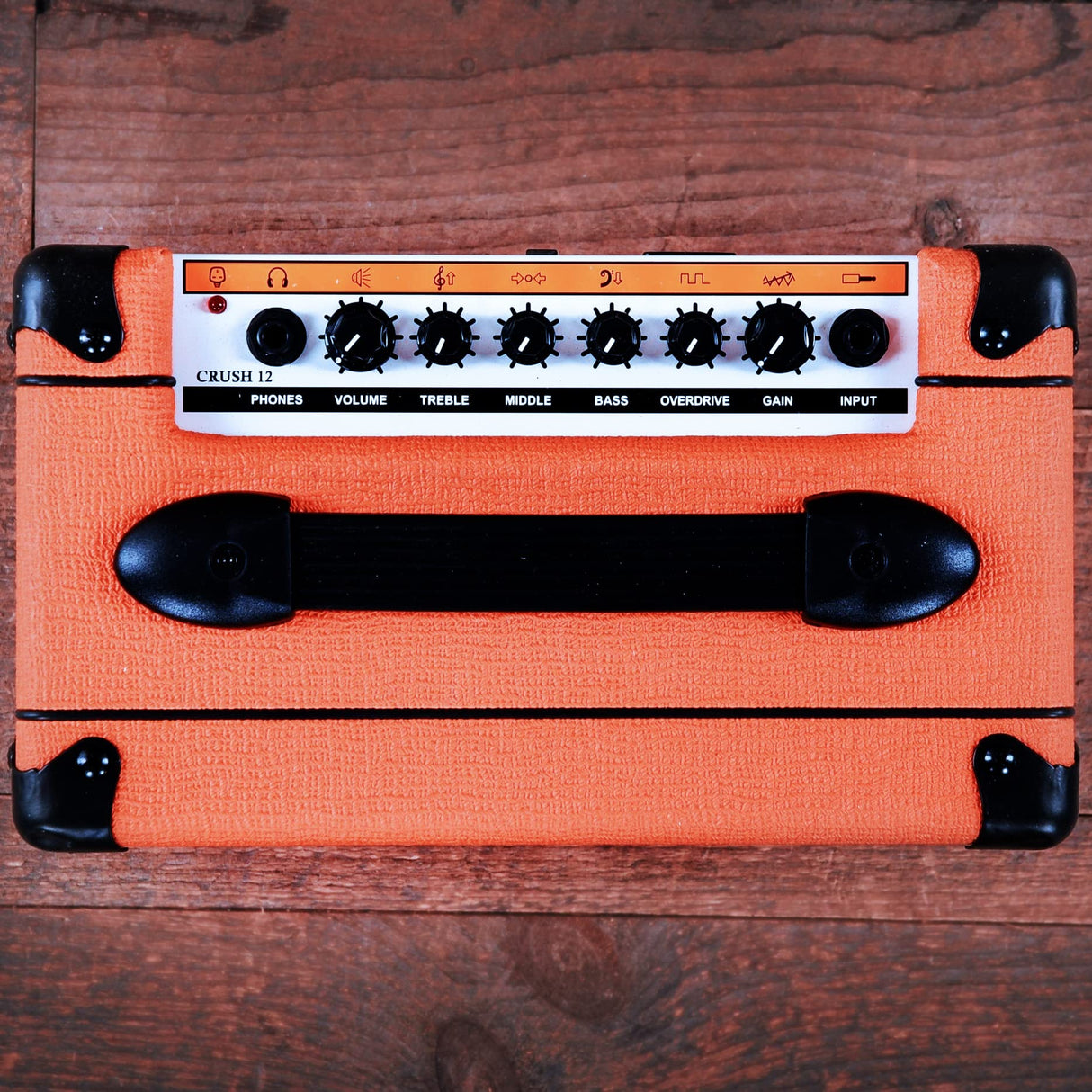 Orange Amplifiers Crush12 12W 1x6 Guitar Combo Amp (Orange) Bundle with Blucoil Wireless Mic System, and Samson R21S Dynamic Microphone