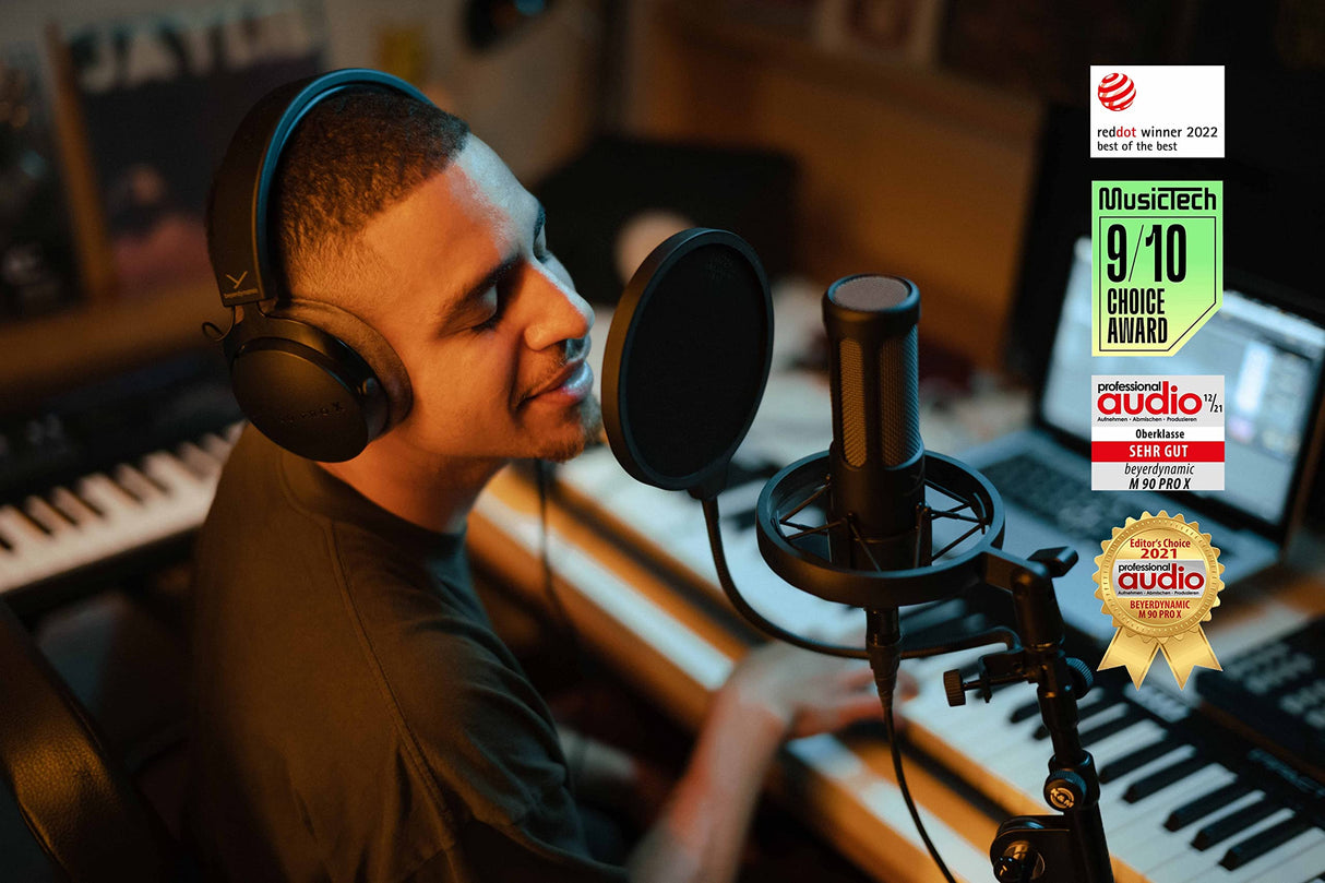 beyerdynamic PRO X M90 Side Addressed Condenser Microphone with Storage Bag, Pop Filter, and Shock Mount