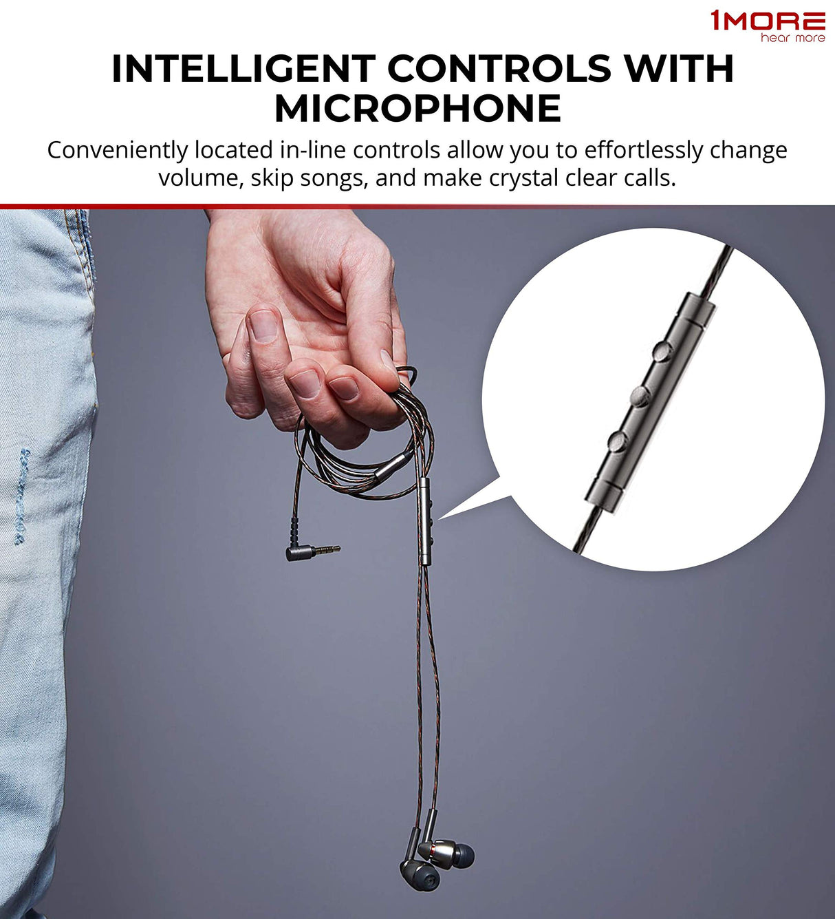 1MORE E1010 Quad Driver In-Ear Headphones Bundle with FiiO A1 Silver Portable Headphone Amplifier, Blucoil 6-FT Headphone Extension Cable (3.5mm), and Portable Earphone Hard Case