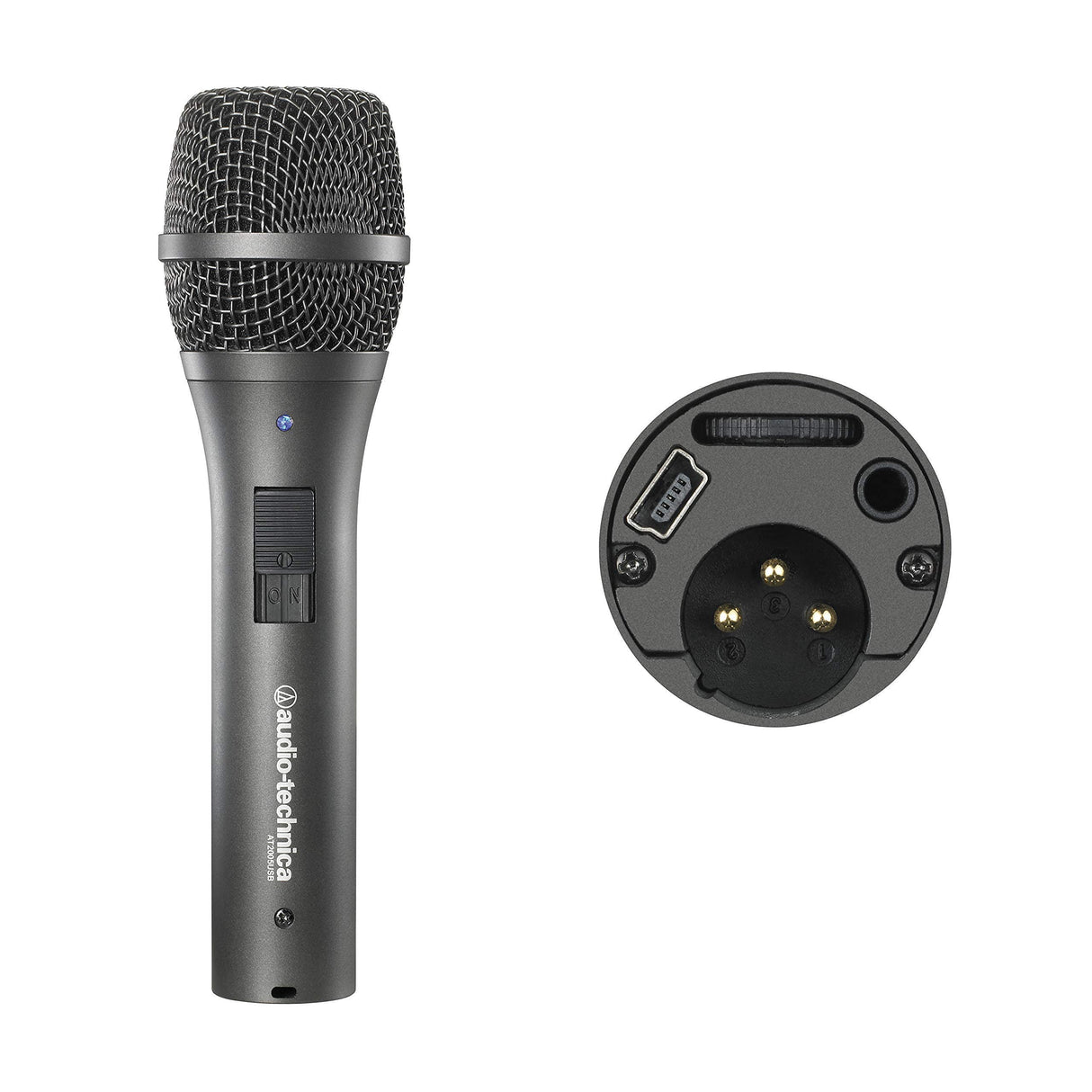 Audio-Technica AT2005USB Cardioid Dynamic USB/XLR Microphone for PA Systems, Windows and Mac Bundle with Blucoil 1080p USB Webcam, 6" Ring Light, USB-A Mini Hub, and 3' USB Extension Cable