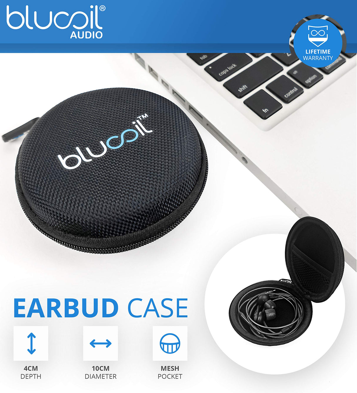 1MORE E1010 Quad Driver In-Ear Headphones Bundle with FiiO A1 Silver Portable Headphone Amplifier, Blucoil 6-FT Headphone Extension Cable (3.5mm), and Portable Earphone Hard Case