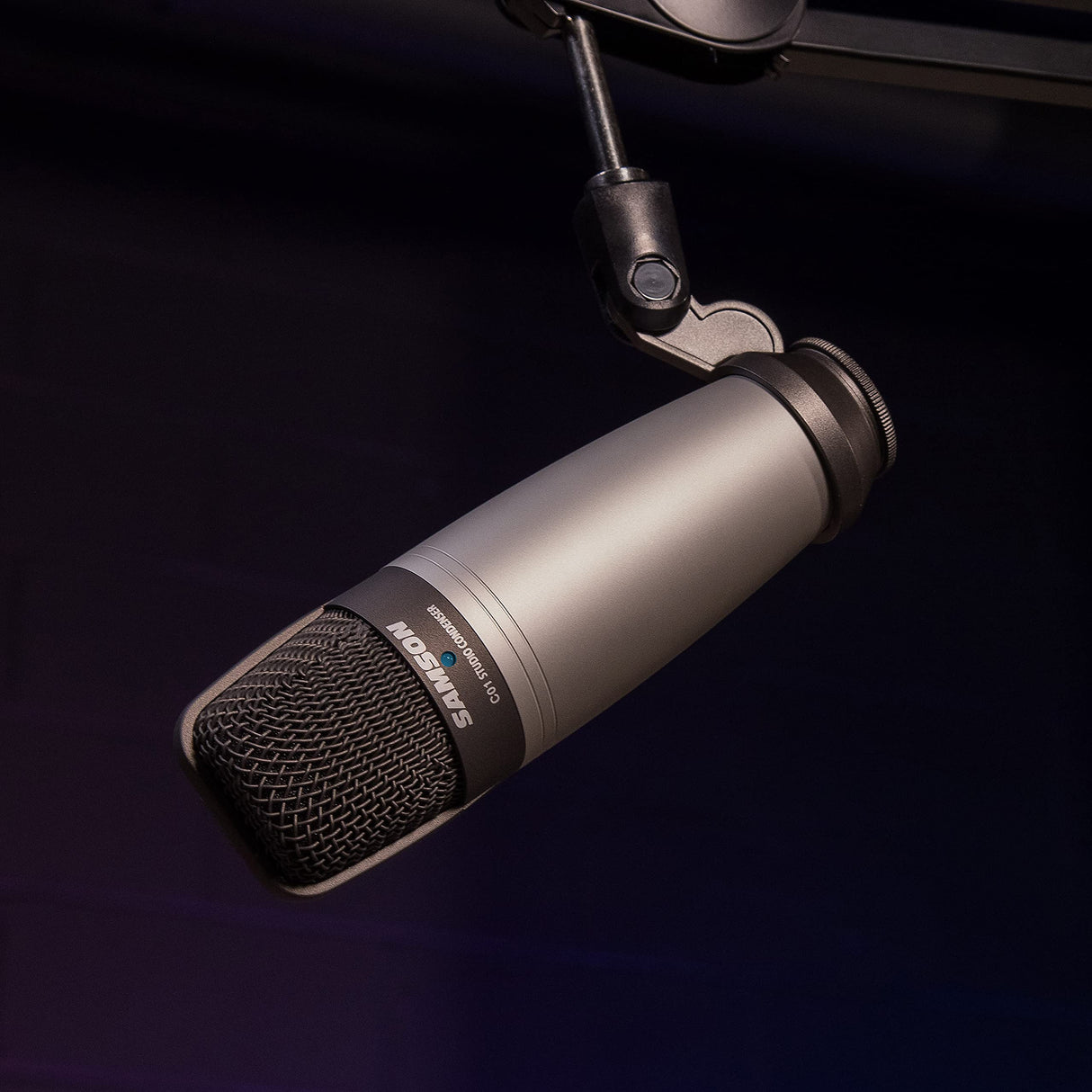 blucoil Samson C01 Large-Diaphragm Cardioid Condenser Microphone for Vocals, Acoustic Guitar, Piano, Overhead Drum Kit Bundle 10-FT Balanced XLR Cable, and 5-Pack of Reusable Cable Ties