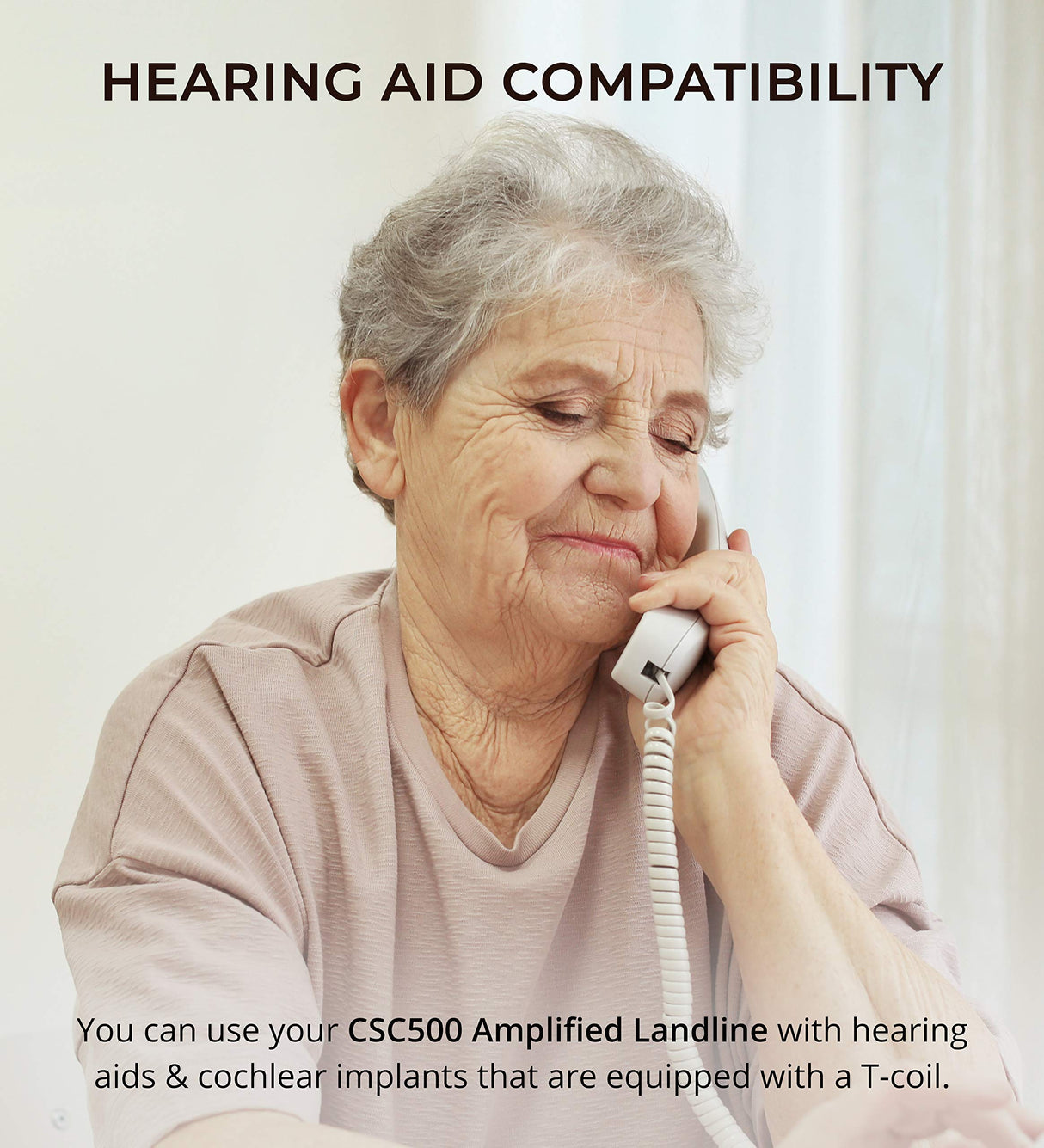 ClearSounds CSC500 Amplified Landline Phone with Speakerphone and Photo Frame Buttons - Up to 30dB Amplification, T-Coil Hearing Aid Compatible