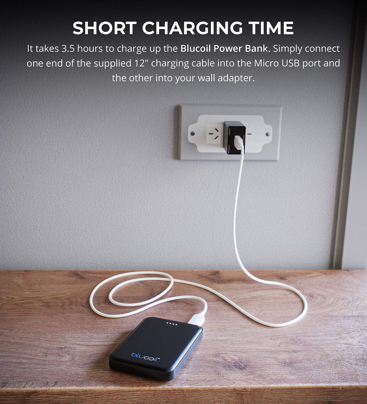 blucoil 5000mAh Portable Power Bank for Smartphones, Tablets, Digital Cameras, MP3/MP4 Players, Headphones, and Game Consoles