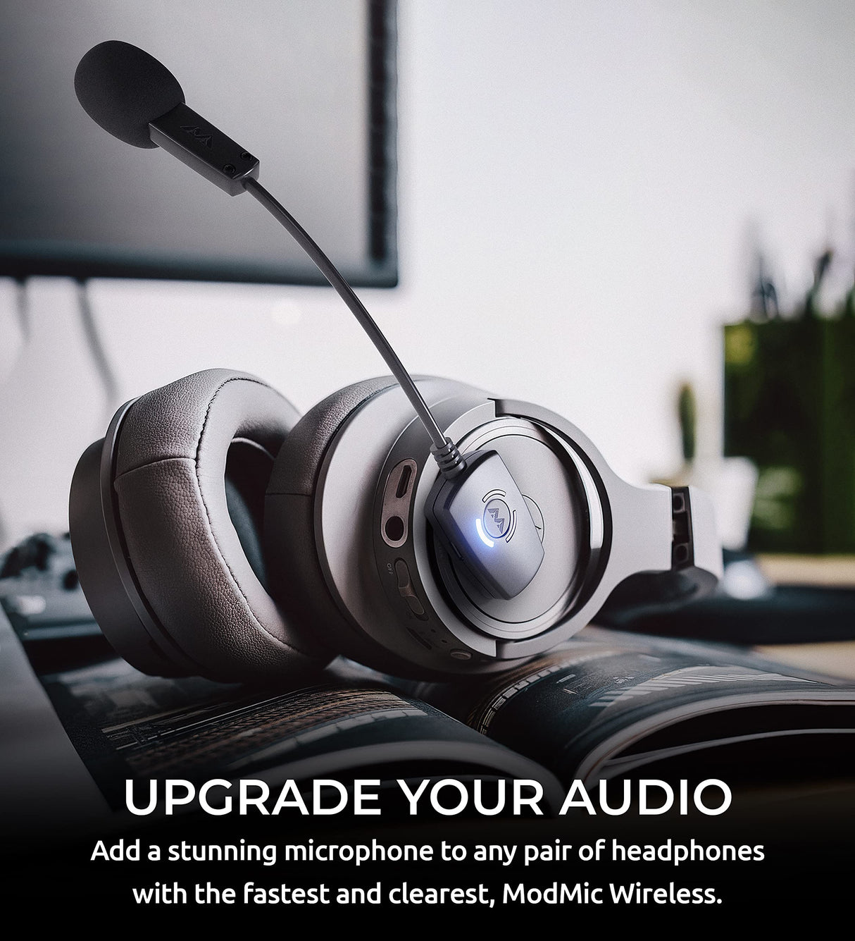 blucoil Audio Technica ATH-SR30BTGY Bluetooth Headphones (Natural Gray) Bundle with Audio ModMic Wireless, Headphone Case and Hook, Y Splitter Cable, 3' USB Extension Cable, and 5' Aux Cable