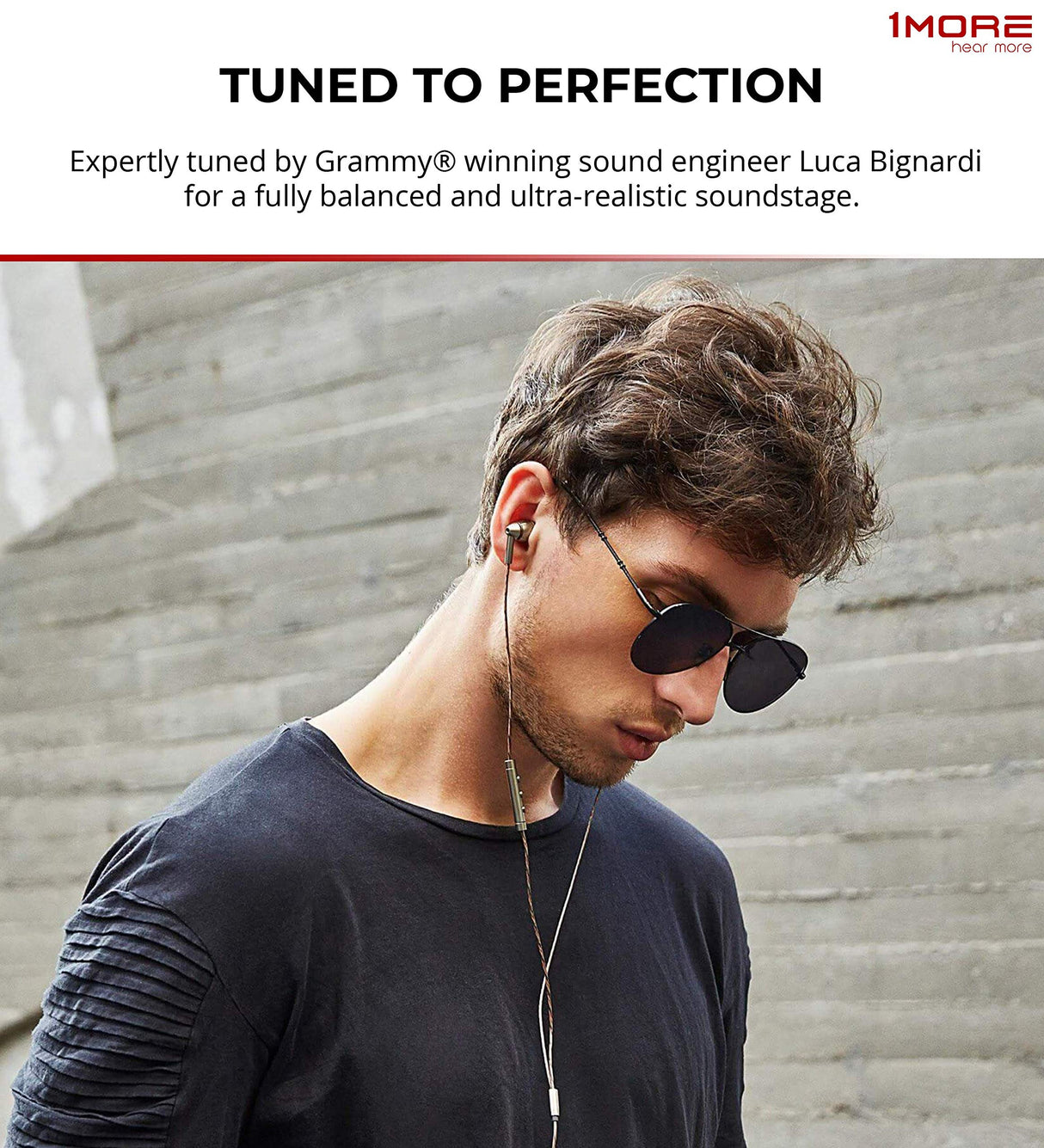 1MORE E1010 Quad Driver In-Ear Headphones Bundle with FiiO A1 Silver Portable Headphone Amplifier, Blucoil 6-FT Headphone Extension Cable (3.5mm), and Portable Earphone Hard Case