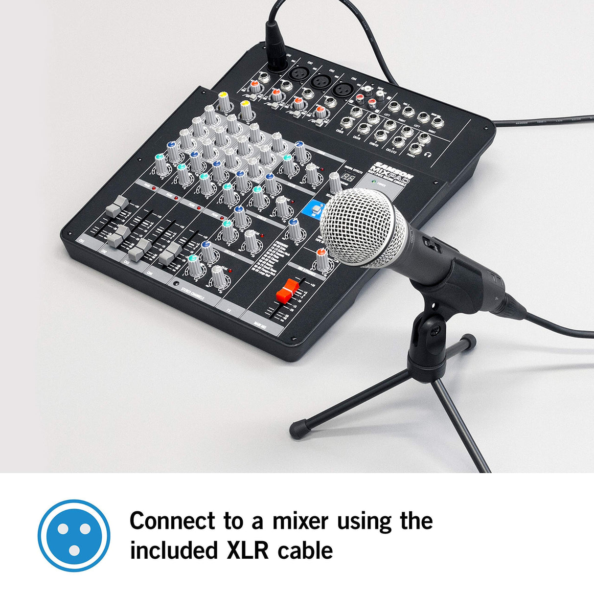 Samson Q2U USB/XLR Dynamic Microphone for Recording and Podcasting Bundle with SR350 Over-Ear Stereo Headphones, Blucoil 4-Channel Headphone Amp, and USB-A Mini Hub - Compatible with Mac/Windows