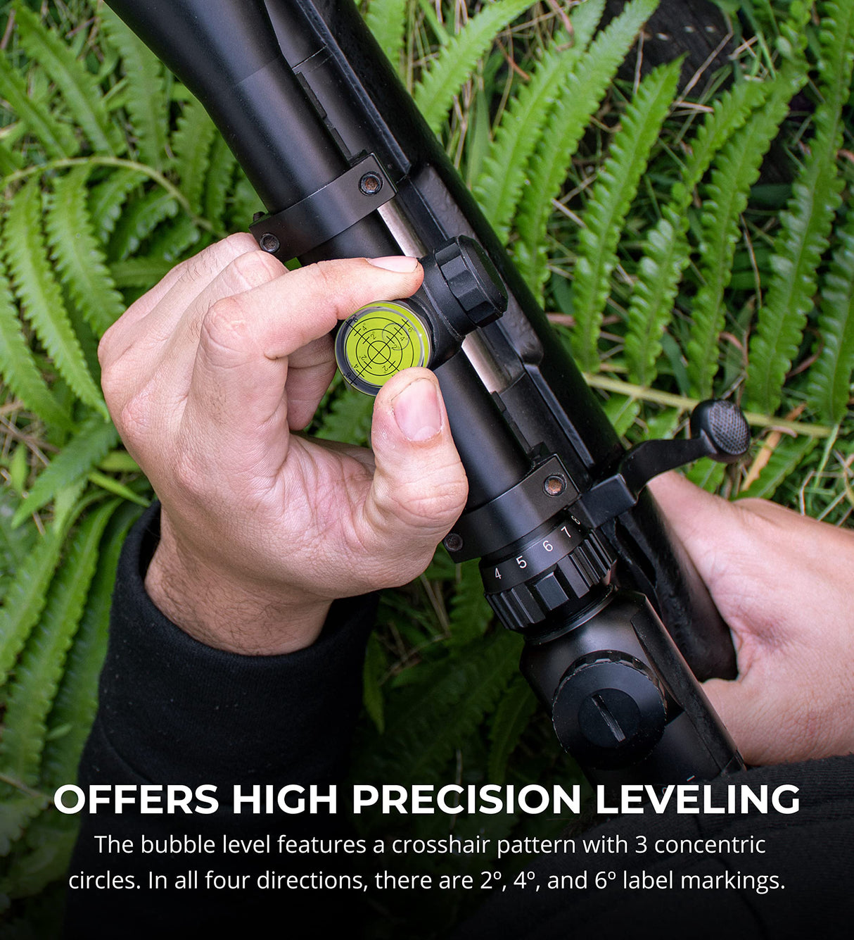 Blucoil 1.26" x 0.47" Magnetic Precision Scope Level with Waterproof Finish for Hunting, Shooting, Tactical Sport, and Leveling Rifle Scope, Camera Tripod Stand, Power Tools, RV, Trailer, Turntable