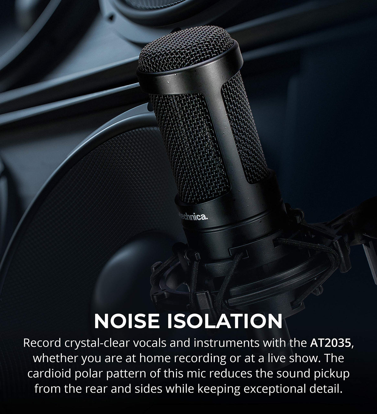 Audio-Technica AT2035PK Streaming/Podcasting Pack Bundle with Blucoil Portable Headphone Amp, Pop Filter, 10' XLR Cable, 6' 3.5mm Extension Cable, Aluminum Headphone Hook, and Slappa Headphone Case