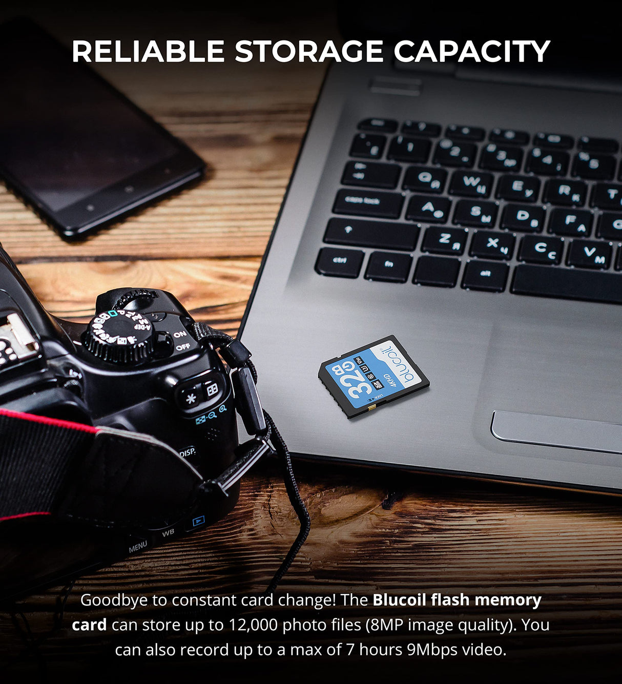 Blucoil 32GB Class 10 SDHC Flash Memory Card SD Card with Write Protection Feature for 4K UHD and Full HD Video Recording on Digital Cameras, DSLR, Camcorders, Recorders, and Computers