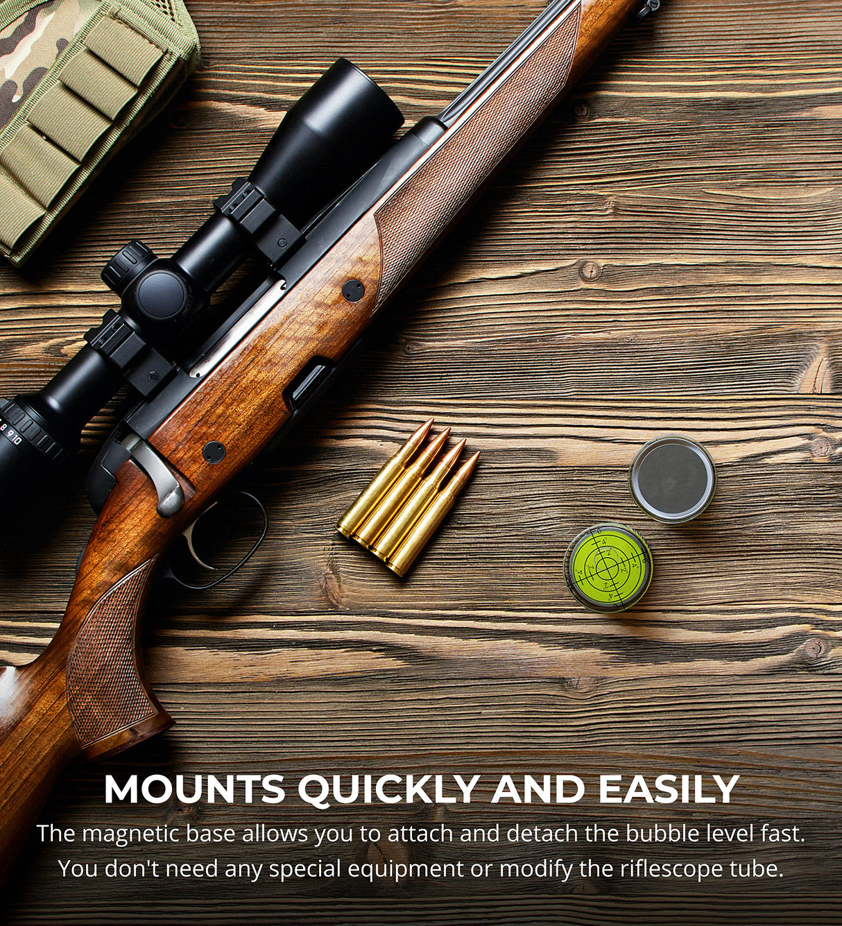 Blucoil 1.26" x 0.47" Magnetic Precision Scope Level with Waterproof Finish for Hunting, Shooting, Tactical Sport, and Leveling Rifle Scope, Camera Tripod Stand, Power Tools, RV, Trailer, Turntable