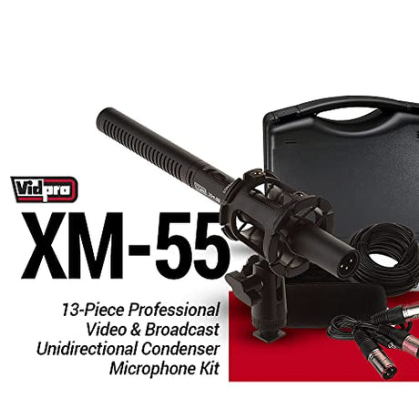 VidPro Professional Video & Broadcast Unidirectional Condenser Microphone Kit