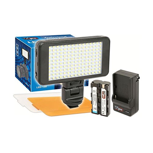 Vidpro LED Photo and Video Light Kit - On Camera Panel LED Light - Adjustable and Dimmable Light Fits Cameras Video Camcorders and DLSR w/Hot Shoe Includes Rechargeable Battery Diffuser and More