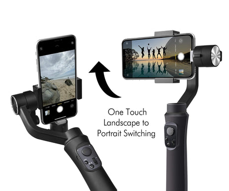 Vidpro SB-30 Motorized 3-Axis Smartphone Handheld Gimbal Stabilizer for Smooth Video Capture 360 Degrees Pan Tilt and Roll. App with Face Tracking, Panorama and Time Lapse Modes