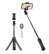 Blucoil Extendable Selfie Stick with Bluetooth Remote Control, 33-FT Wireless Range, Water Resistant Tripod Stand, and 360° Rotatable Ball Head for Android and iOS Devices