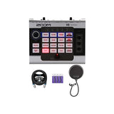 Zoom V3 Multi-Effects Vocal Processor with USB 2.0 Audio Interface and 48V Phantom Power Bundle with Blucoil 10-FT Balanced XLR Cable, 4 AA Batteries, and Pop Filter Windscreen