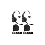 blucoil BlueParrott B350-XT Noise Cancelling Bluetooth Headsets - Updated Design for iOS/Android (2-Pack) Bundle Headphone Carrying Cases (2-Pack), and Replacement Windscreens & Ear Pads (2-Pack)