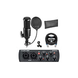 PreSonus AudioBox USB 96 Audio Interface 25th Anniversary Edition for Mac and Windows Bundle with Audio Technica AT2020 Condenser Microphone, Blucoil 10' XLR Cable, Pop Filter, and 5x Cable Ties