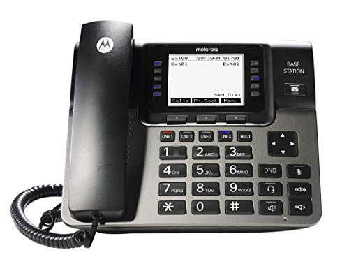 Motorola ML1000 DECT 6.0 Expandable 4-Line Business Phone System with Digital Receptionist & Answering System Bundle