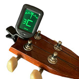 Blucoil Professional Clip-On Tuner with LCD Display, 360 Degree Rotation Clamp for All String Instruments, Acoustic and Electric Guitar, Bass, Ukulele, Violin, Chromatic Tuning Modes, and More