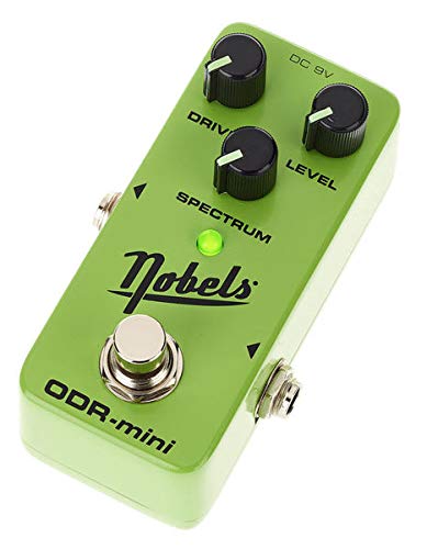 Nobels ODR-Mini Overdrive Pedal Bundle with Blucoil Slim 9V Power Supply AC Adapter, 2-Pack of Pedal Patch Cables, and 4-Pack of Celluloid Guitar Picks