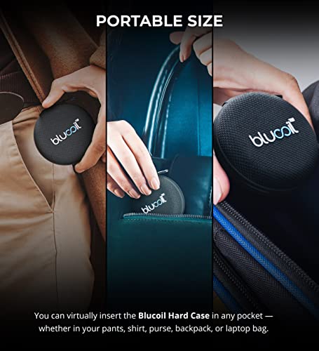 Blucoil Portable Hard Case for Earphones, Earbuds, in-Ear Monitors - Made with Shockproof EVA, Water-Resistant Polyester