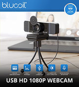 Samson Satellite USB/iOS Broadcast Microphone for Recording, Podcasting, and Streaming (SASAT) Bundle with Blucoil 6" Ring Light, 1080p USB Webcam, USB-A Mini Hub, and Samson SR350 Headphones