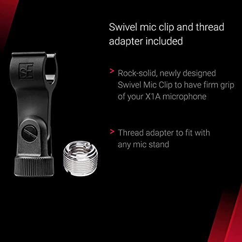 blucoil sE Electronics - X1 Series Large-Diaphragm Condenser Microphone for Vocals, Acoustic Guitar, Electric Guitars and Percussion Bundle Pop Filter Windscreen, and 10-FT Balanced XLR Cable