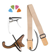 Blucoil Ukulele Accessories Kit Includes Adjustable 28" - 48" Shoulder Strap, 4-Pack of Felt Picks, Portable Stand and Capo for Soprano Concert Tenor Baritone Ukuleles, Acoustic and Electric Guitars