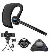 BlueParrott M300-XT in Ear Bluetooth Headset with Noise Cancelling Microphone for iOS & Android Bundle with Blucoil 1080p USB Webcam, USB Conference Speakerphone, and 3' USB Extension Cable