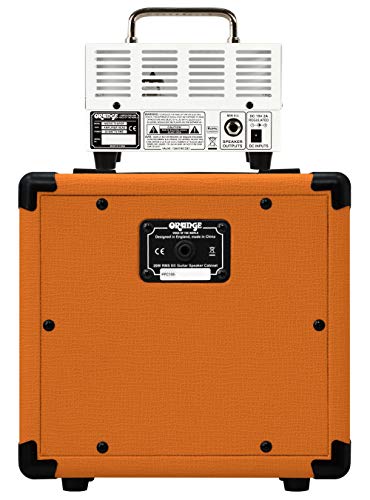 Orange Amps Micro Terror 20W Guitar Amplifier Head Bundle with PPC108 Cabinet, Blucoil 10' Straight Instrument Cable (1/4"), 5-FT Audio Aux Cable, 2X Patch Cables, and 4X Guitar Picks