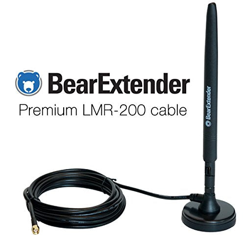 BearExtender Heavy Duty 7 dBi Wi-Fi Antenna w/RP-SMA Extension Cable & Magnet Base