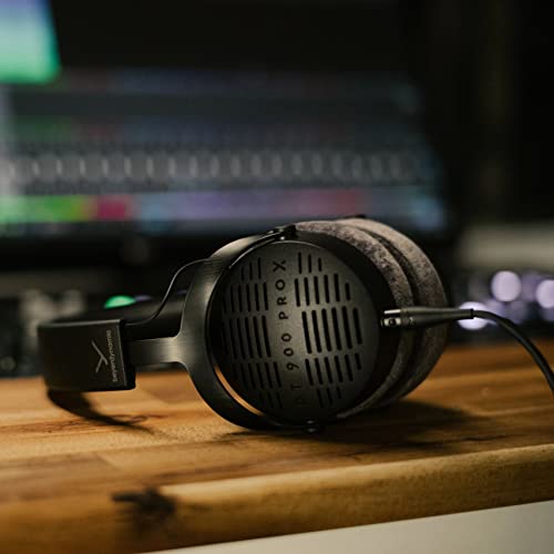 blucoil Beyerdynamic DT 900 PRO X Open-Back Studio Headphones with Stellar.45 Driver for Mixing and Mastering Bundle Y Splitter Cable for Audio & Mic, and Aluminum Headphone Hook