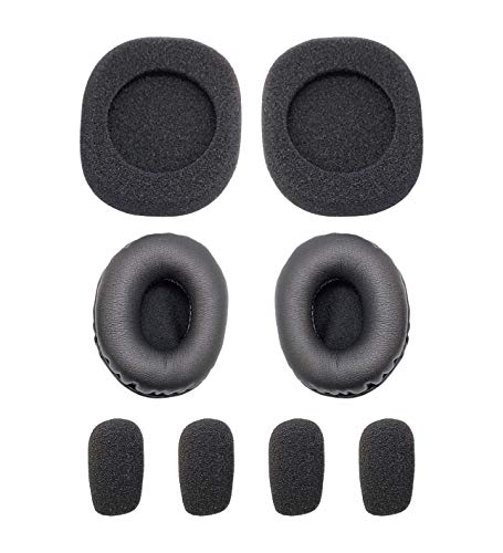 Blucoil EPMC-B350XT Replacement Ear Pad Cushions and Microphone Windscreens Kit for Blueparrott B350-XT Headset