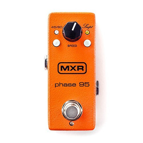 MXR M290 Phase 95 Mini Effects Pedal for Electric Guitars Bundle with 9V Adapter, Blucoil 10-FT Straight Instrument Cable (1/4in), 2-Pack of Pedal Patch Cables, and 4-Pack of Celluloid Guitar Picks