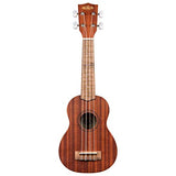 Kala KA-15S Satin Mahogany Soprano Ukulele Bundle with Gig Bag, Tuner, Strap, and Aquila Strings