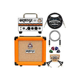 Orange Amps Micro Terror 20W Guitar Amplifier Head Bundle with PPC108 Cabinet, Blucoil 10' Straight Instrument Cable (1/4"), 5-FT Audio Aux Cable, 2X Patch Cables, and 4X Guitar Picks