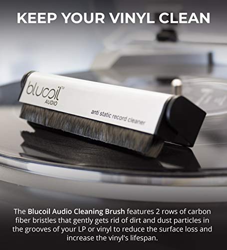 Blucoil Audio Carbon Fiber Anti-Static Cleaning Brush for Vinyl/LP Records and Speakers