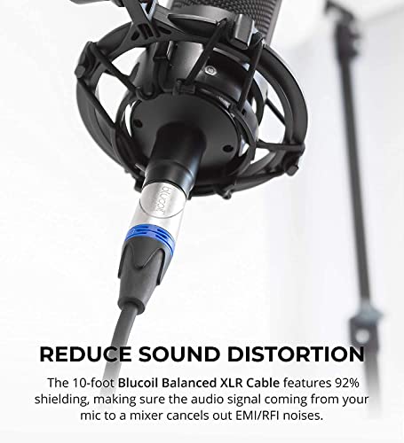 MXL 770 Cardioid Condenser Microphone for Recording Vocals, Pianos, Guitars, and String Instruments (Black, 2-Pack) Bundle with Blucoil 10-FT Balanced XLR Cables (2-Pack)