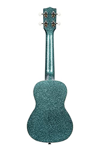 Kala Brand Music Co Sparkle Collection, 4-String Ukulele, Right, Black, Concert (KA-SPRK