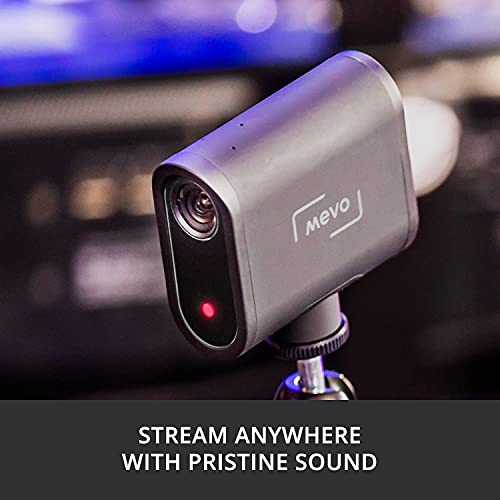 blucoil Mevo Start Wireless Live Streaming Camera 1080p HD Video Quality Bundle with Samson R21S Dynamic Microphone, Adjustable Mic Stand, 20' XLR Cable, and Vidpro TT-6 Table-Top Tripod