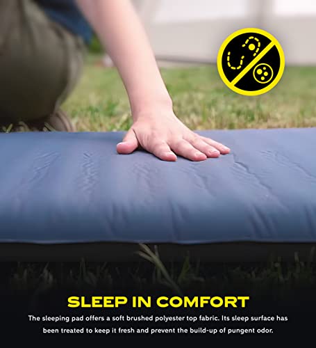 NOMAD Allround 5.0 Self Inflating Sleeping Mat - Insulated Air Mattress with Storage Bag and Repair Kit for Campers, Backpackers, and Travelers (Regular Size, Dark Denim)