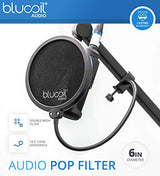 Samson G-Track Pro Professional USB Condenser Microphone, Silver Bundle with SR350 Over-Ear Headphones, Blucoil 3' USB Extension Cable, Pop Filter, 5x Cable Ties, and 6' 3.5mm Audio Extension Cable