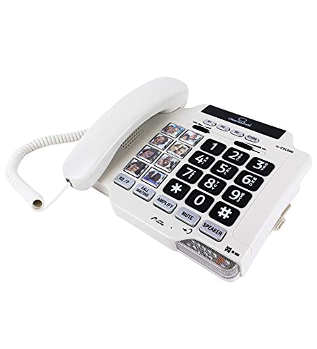 ClearSounds CSC500 Amplified Landline Phone with Speakerphone and Photo Frame Buttons - Up to 30dB Amplification, T-Coil Hearing Aid Compatible (Renewed)